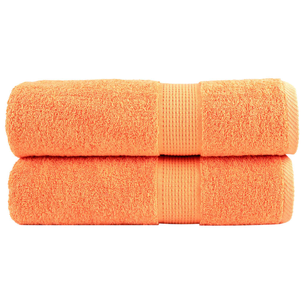 Premium Hand Towels SOLUND 2 pcs Orange 50x100 cm 600 gsm