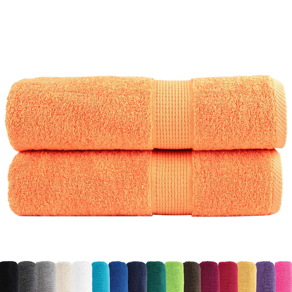 Premium Hand Towels SOLUND 2 pcs Orange 50x100 cm 600 gsm