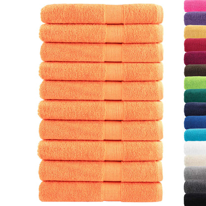 Premium Sauna Towels SOLUND 10 pcs Orange 80x200 cm 600 gsm