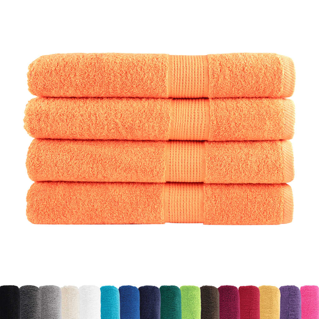 Premium Towels SOLUND 4 pcs Orange 100x200 cm 600 gsm