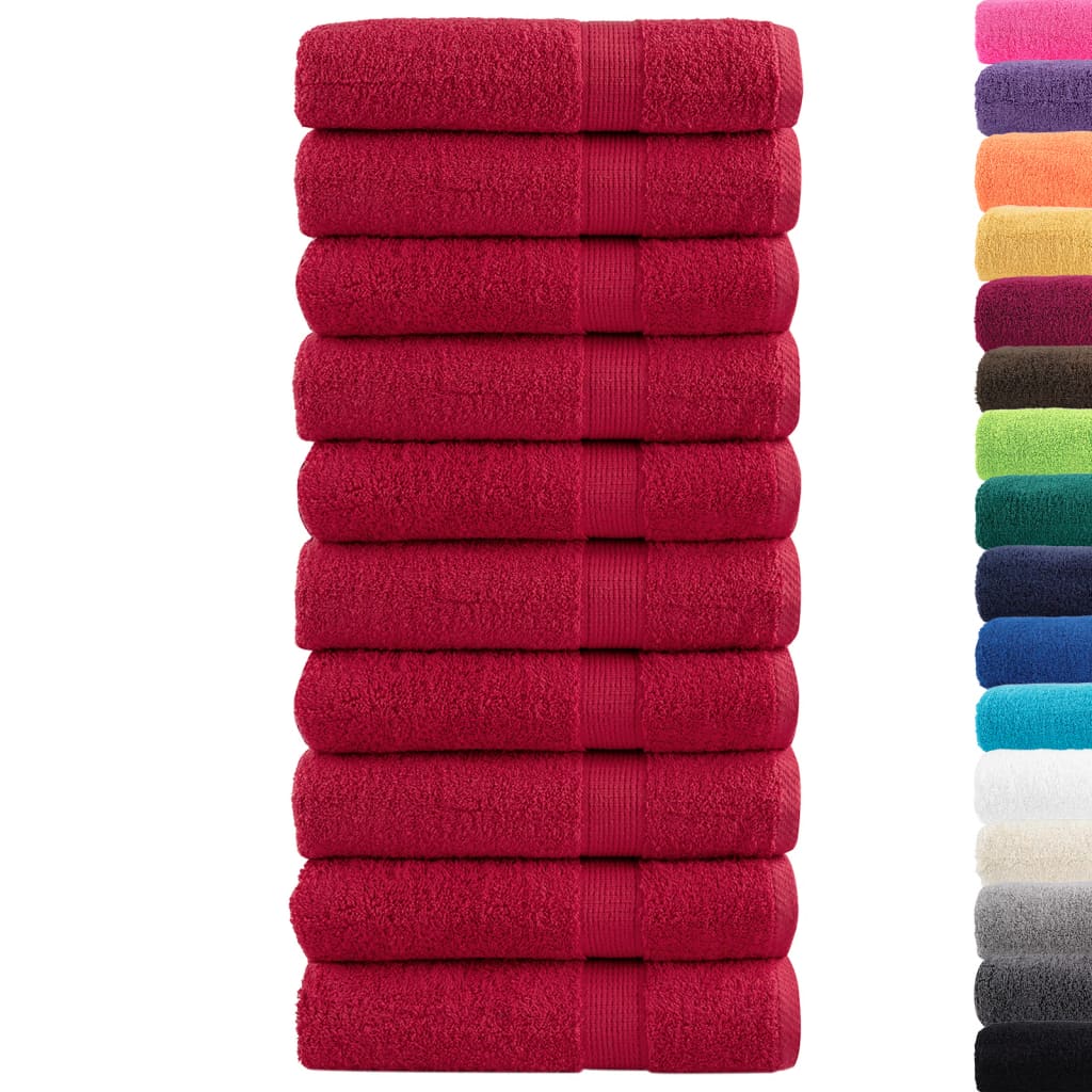 Premium Hand Towels SOLUND 10 pcs Red 50x100 cm 600 gsm