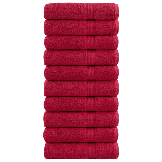 Premium Shower Towels SOLUND 10 pcs Red 70x140 cm 600 gsm