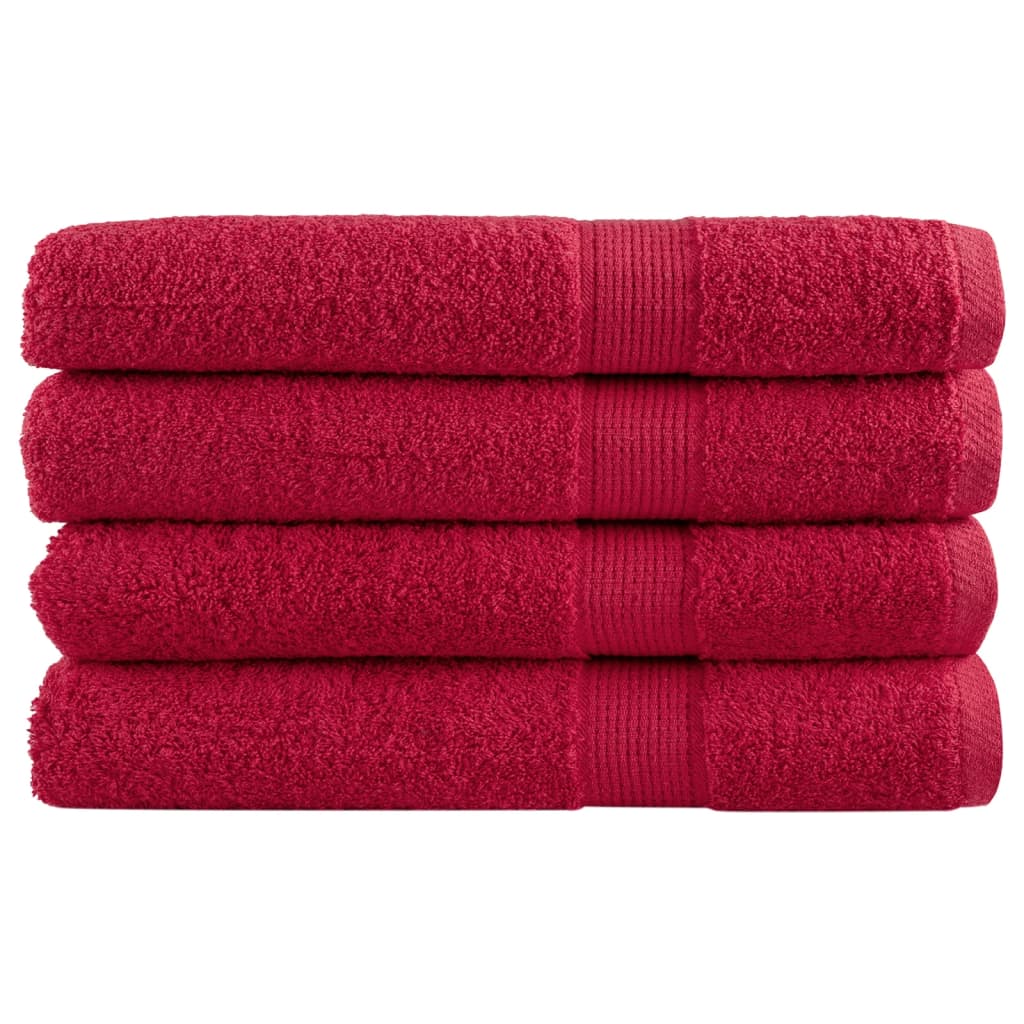 Premium Sauna Towels SOLUND 4 pcs Red 80x200 cm 600 gsm