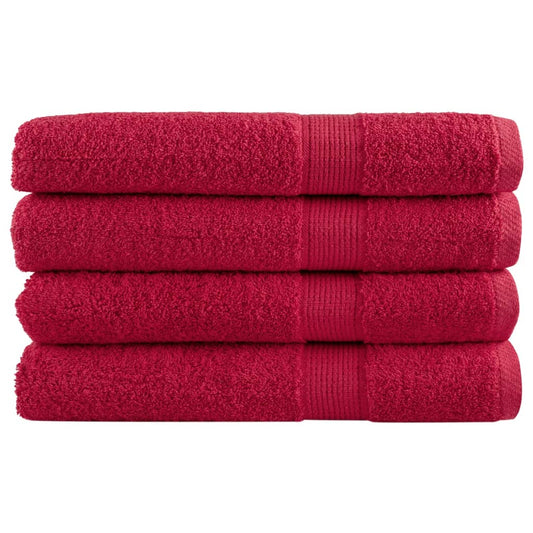 Premium Towels SOLUND 4 pcs Red 100x200 cm 600 gsm