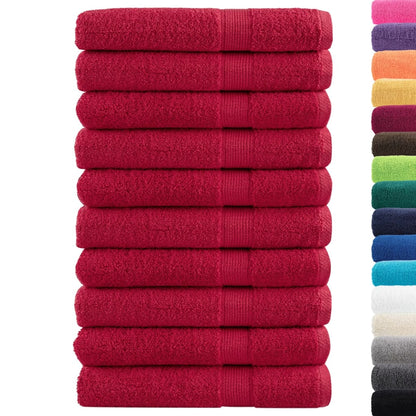 Premium Towels SOLUND 10 pcs Red 100x200 cm 600 gsm