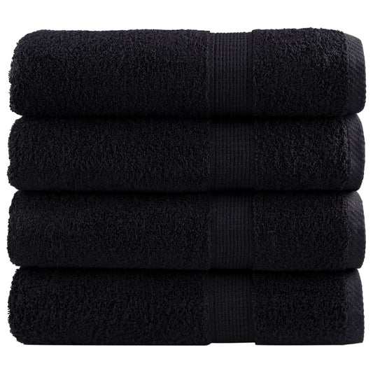 Premium Shower Towels SOLUND 4 pcs Black 70x140 cm 600 gsm