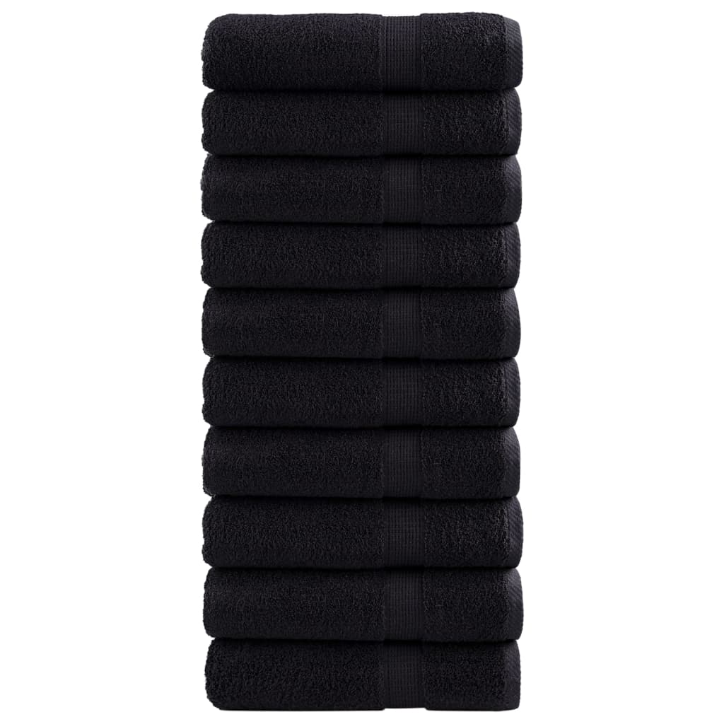 Premium Shower Towels SOLUND 10 pcs Black 70x140 cm 600 gsm