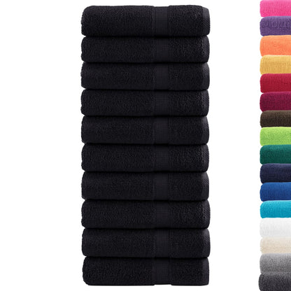 Premium Shower Towels SOLUND 10 pcs Black 70x140 cm 600 gsm