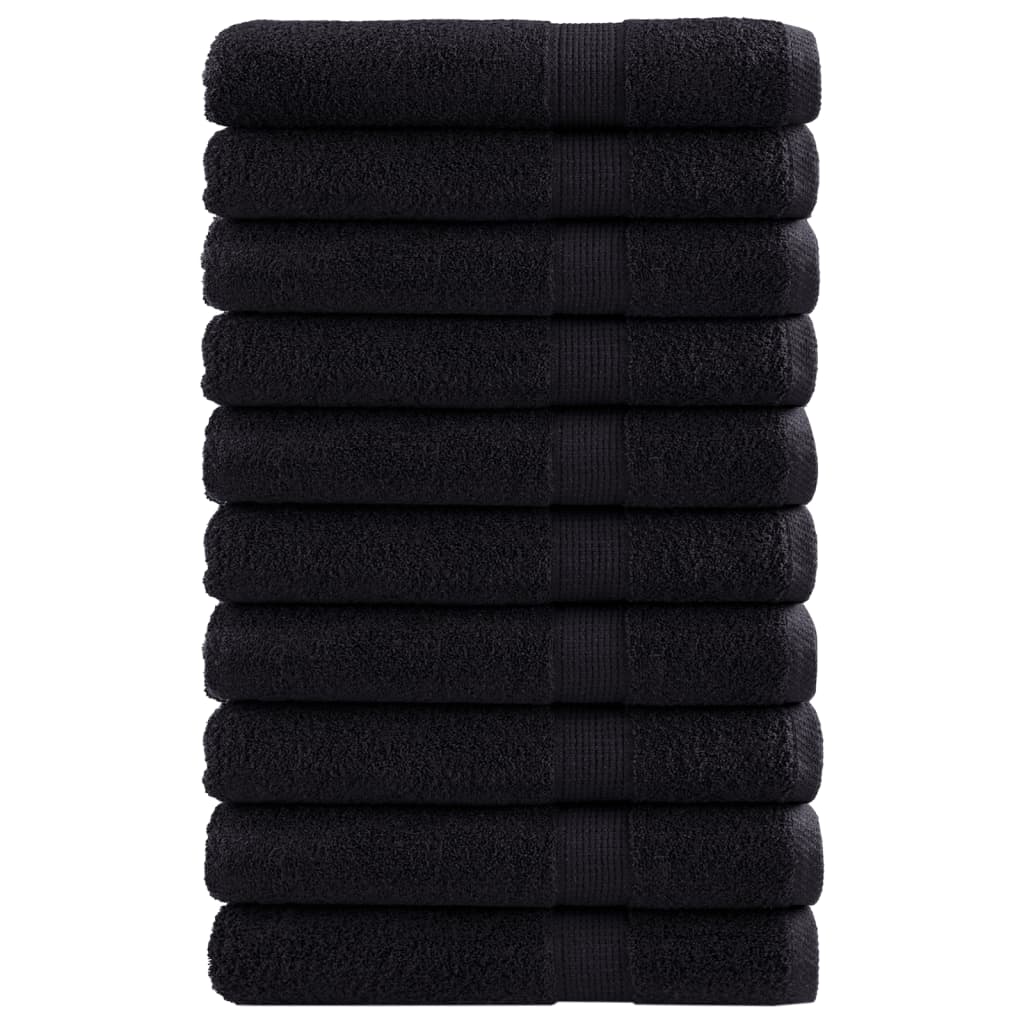 Premium Sauna Towels SOLUND 10 pcs Black 80x200 cm 600 gsm