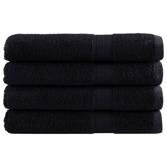 Premium Towels SOLUND 4 pcs Black 100x200 cm 600 gsm