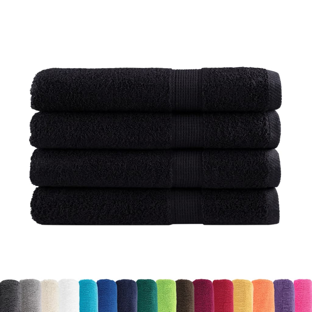 Premium Towels SOLUND 4 pcs Black 100x200 cm 600 gsm