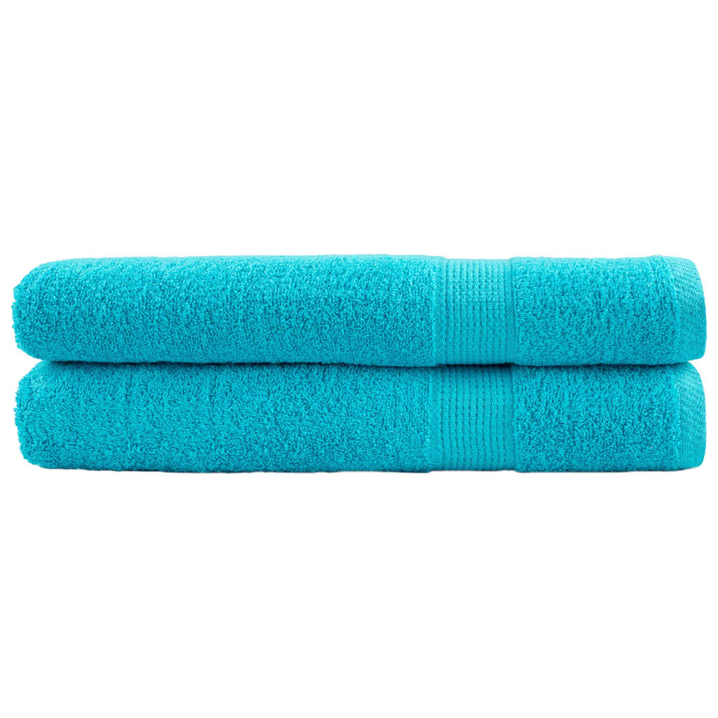 Premium Sauna Towels SOLUND 2 pcs Turquoise 80x200 cm 600 gsm