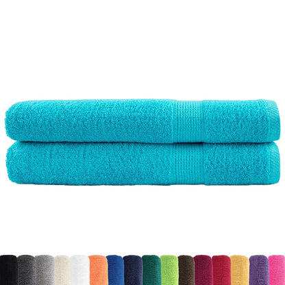 Premium Sauna Towels SOLUND 2 pcs Turquoise 80x200 cm 600 gsm