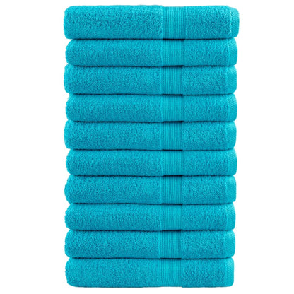 Premium Sauna Towels SOLUND 10 pcs Turquoise 80x200 cm 600 gsm