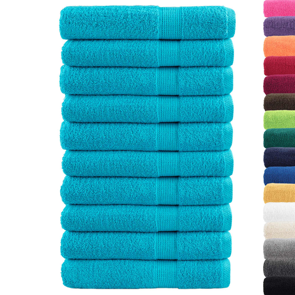 Premium Sauna Towels SOLUND 10 pcs Turquoise 80x200 cm 600 gsm