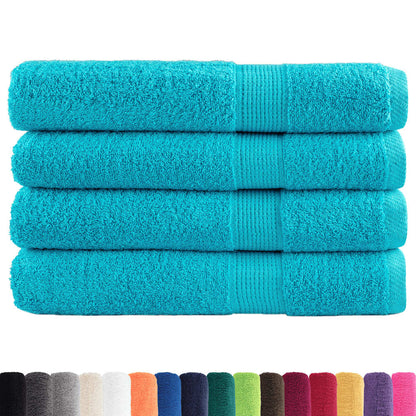 Premium Towels SOLUND 4 pcs Turquoise 100x200 cm 600 gsm