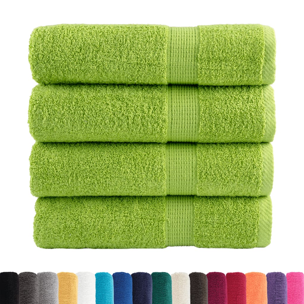 Premium Shower Towels SOLUND 4 pcs Apple Green 70x140 cm 600 gsm