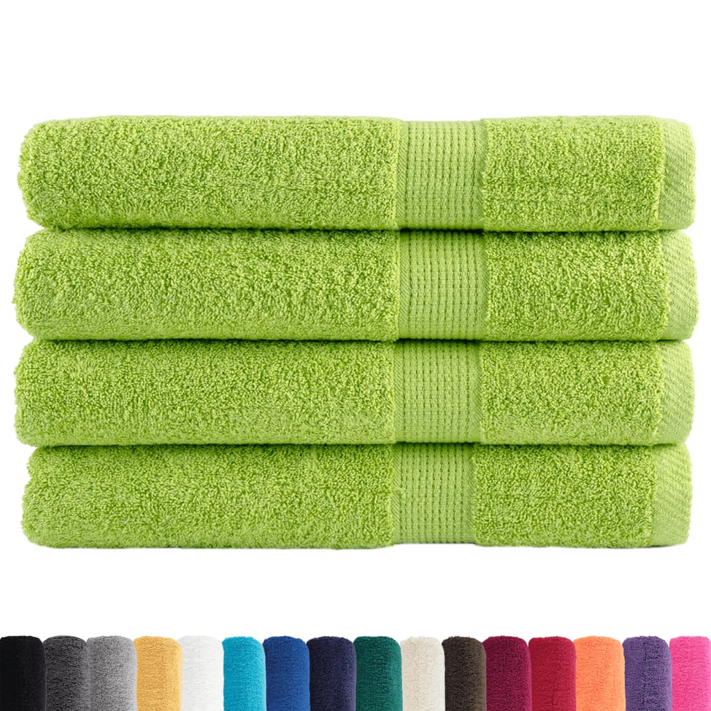 Premium Sauna Towels SOLUND 4 pcs Apple Green 80x200 cm 600 gsm