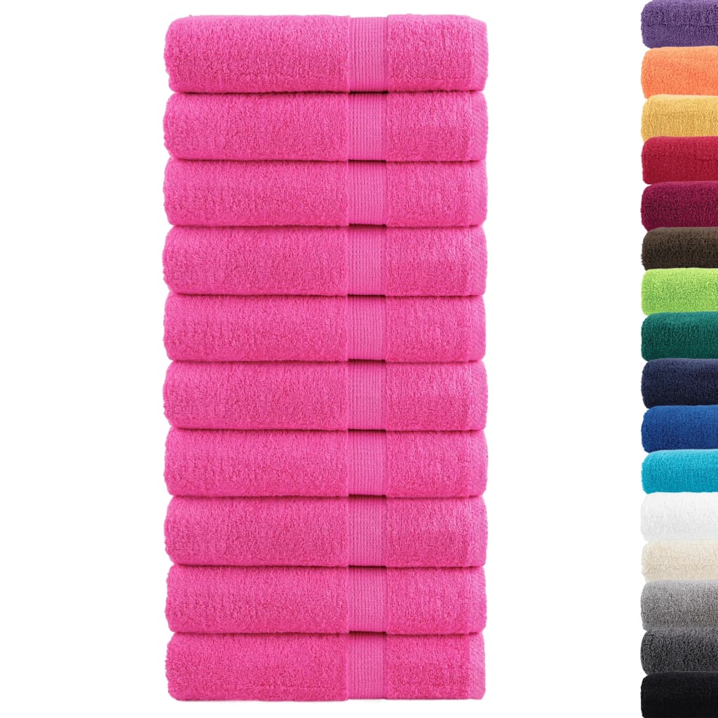 Premium Hand Towels SOLUND 10 pcs Pink 50x100 cm 600 gsm