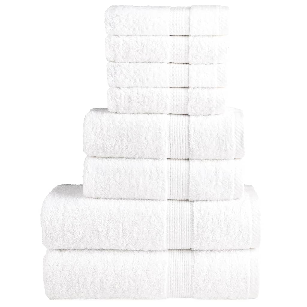 8 Piece Premium Towel Set SOLUND White 600 gsm