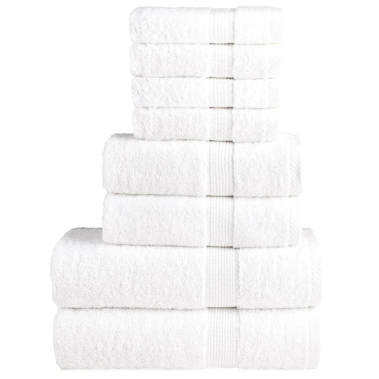 8 Piece Premium Towel Set SOLUND White 600 gsm