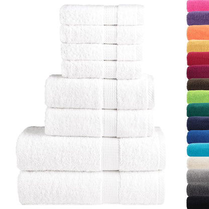 8 Piece Premium Towel Set SOLUND White 600 gsm