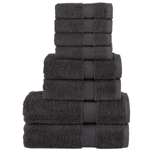 8 Piece Premium Towel Set SOLUND Anthracite 600 gsm