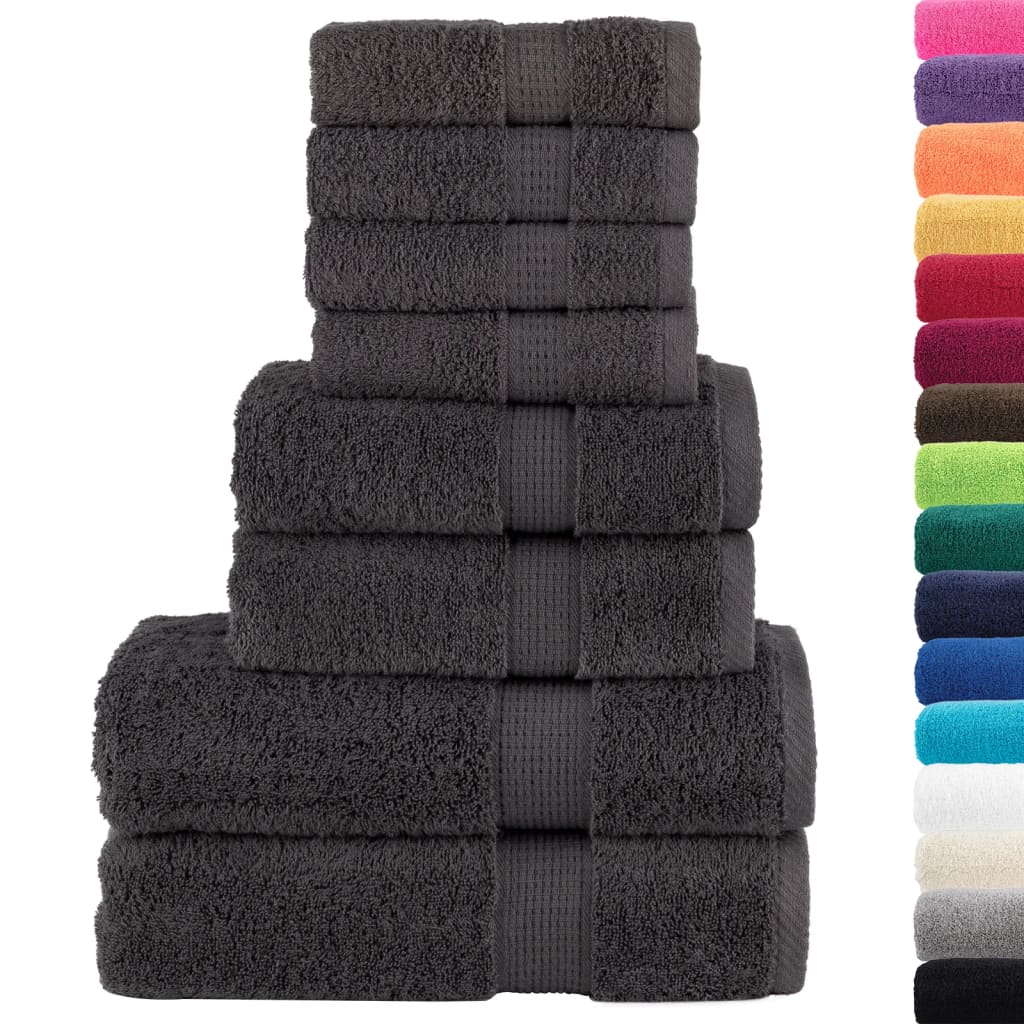 8 Piece Premium Towel Set SOLUND Anthracite 600 gsm