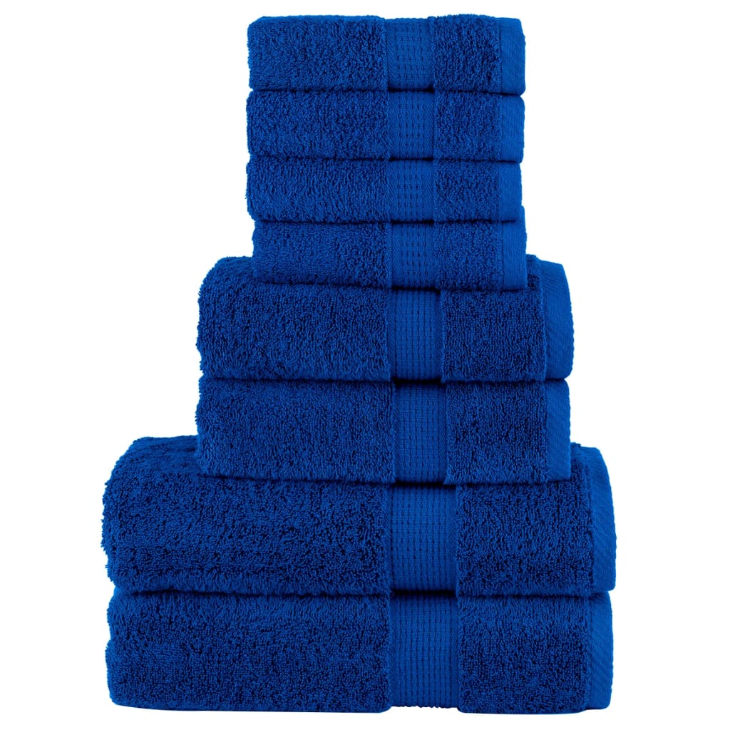 8 Piece Premium Towel Set SOLUND Blue 600 gsm