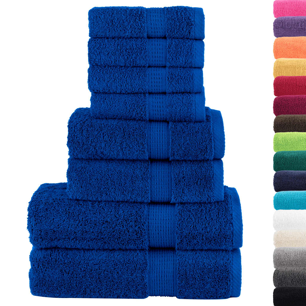 8 Piece Premium Towel Set SOLUND Blue 600 gsm