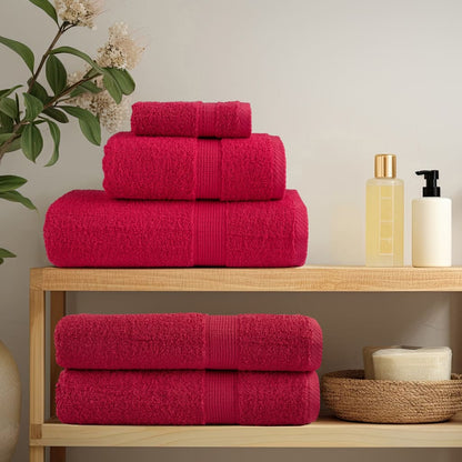 8 Piece Premium Towel Set SOLUND Red 600 gsm