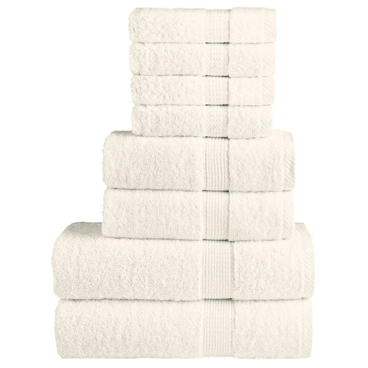 8 Piece Premium Towel Set SOLUND Cream 600 gsm