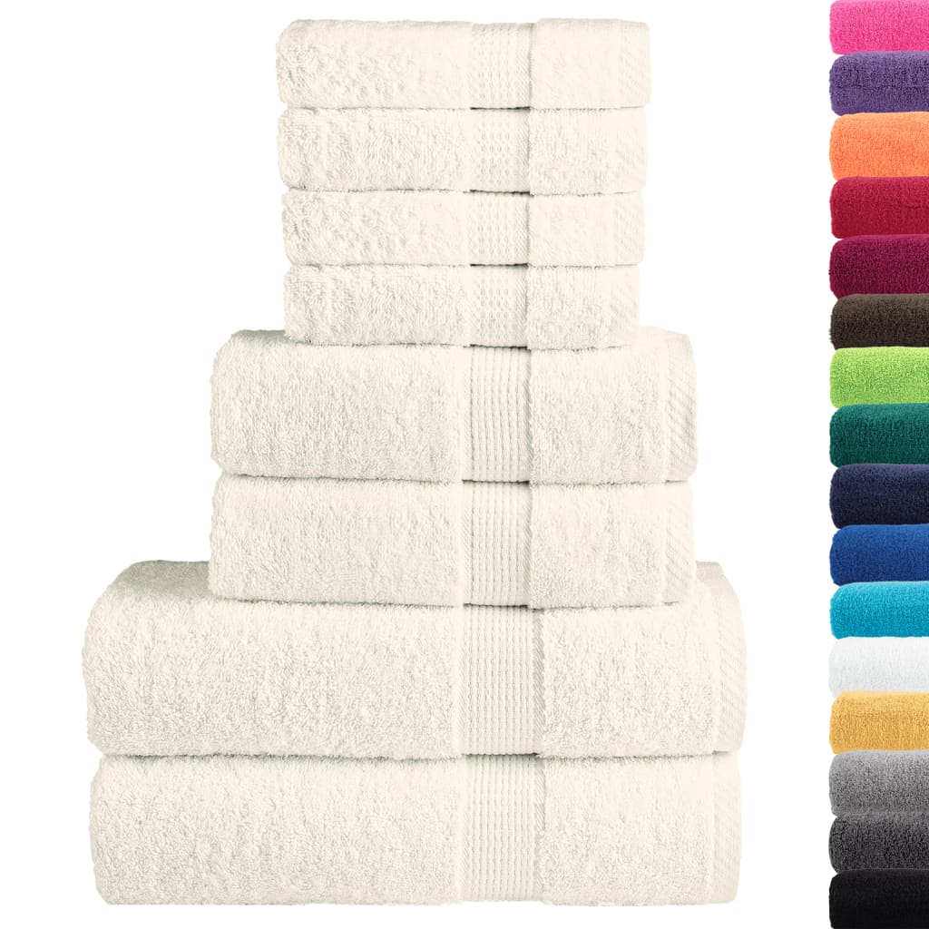 8 Piece Premium Towel Set SOLUND Cream 600 gsm