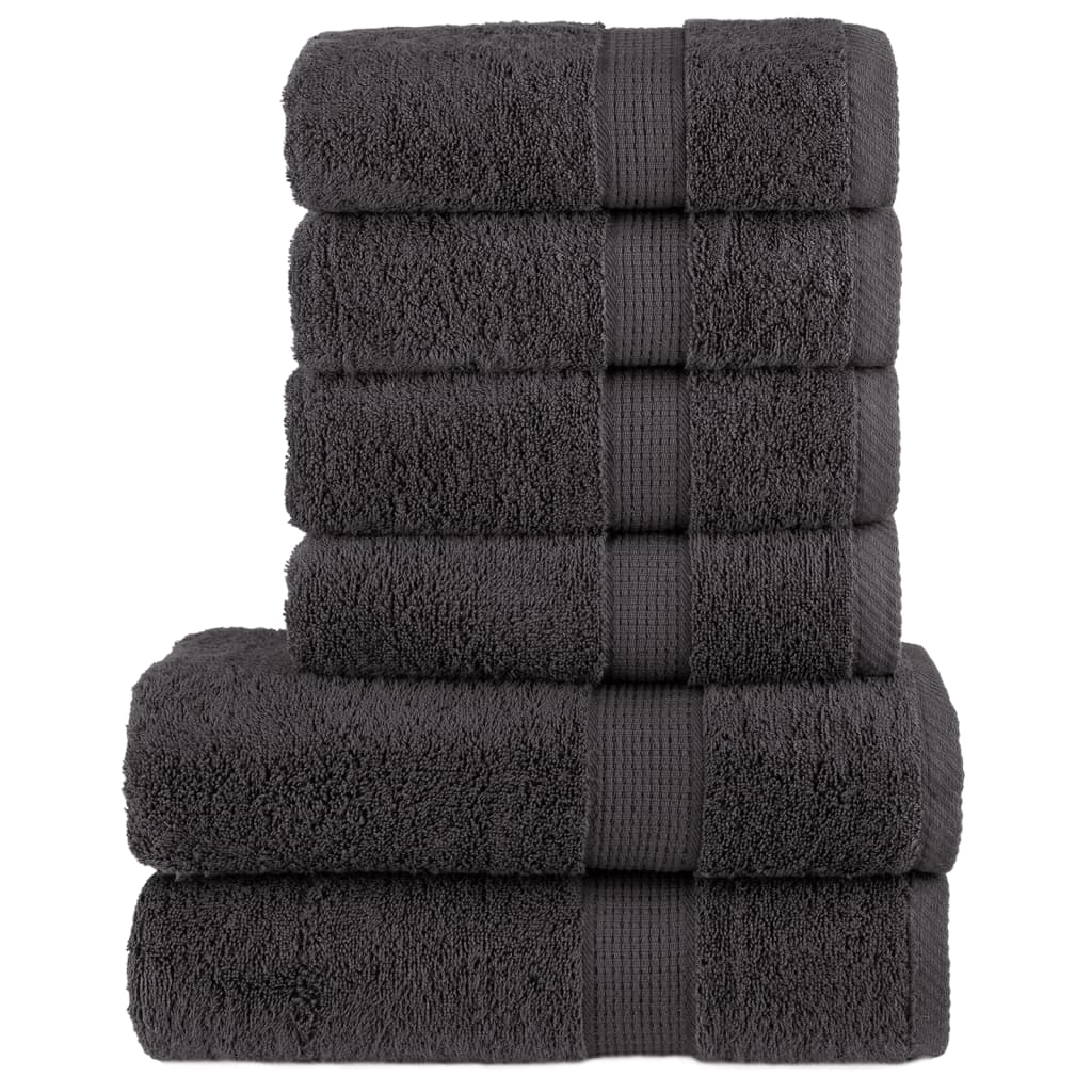 6 Piece Premium Towel Set SOLUND Anthracite 600 gsm