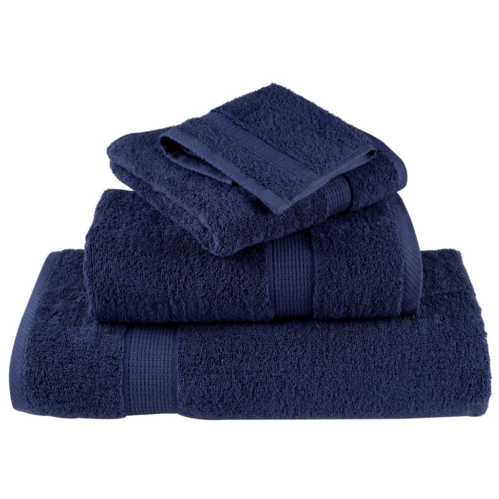 6 Piece Premium Towel Set SOLUND Navy Blue 600 gsm