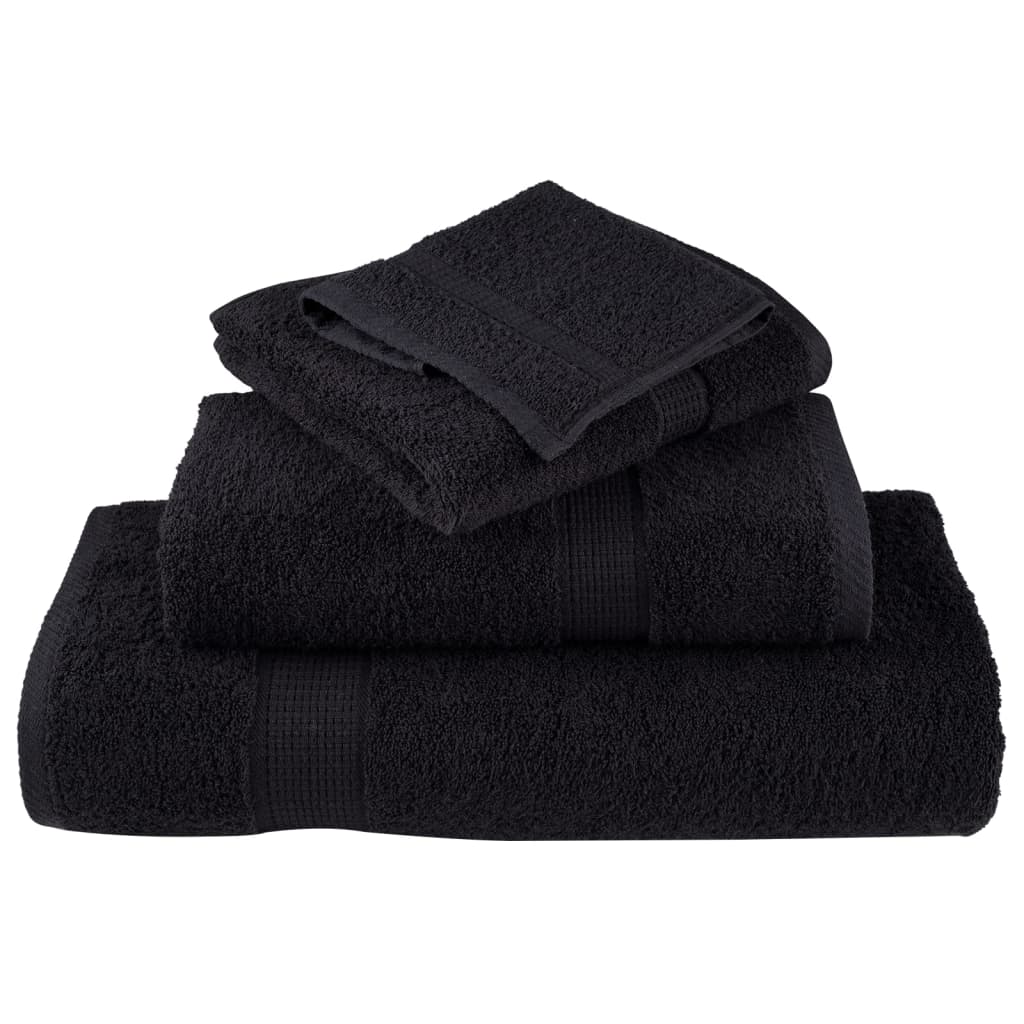 6 Piece Premium Towel Set SOLUND Black 600 gsm