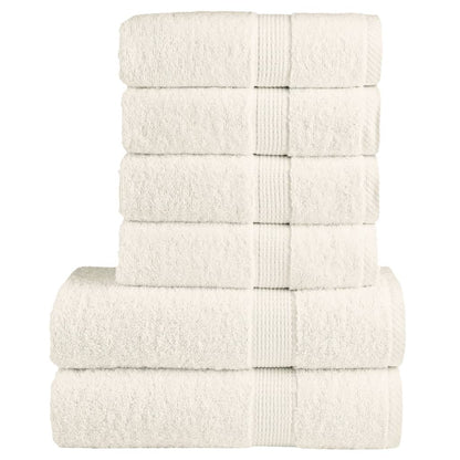 6 Piece Premium Towel Set SOLUND Cream 600 gsm