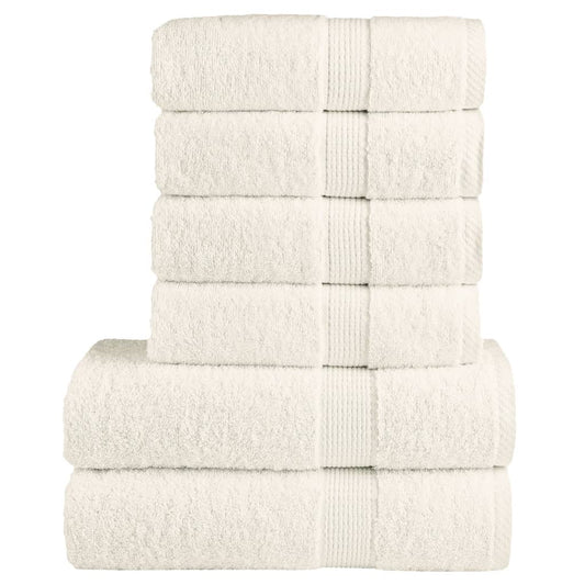 6 Piece Premium Towel Set SOLUND Cream 600 gsm