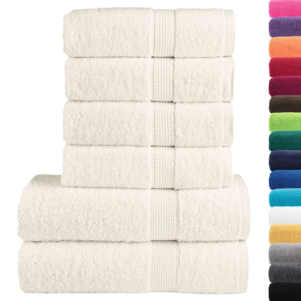 6 Piece Premium Towel Set SOLUND Cream 600 gsm