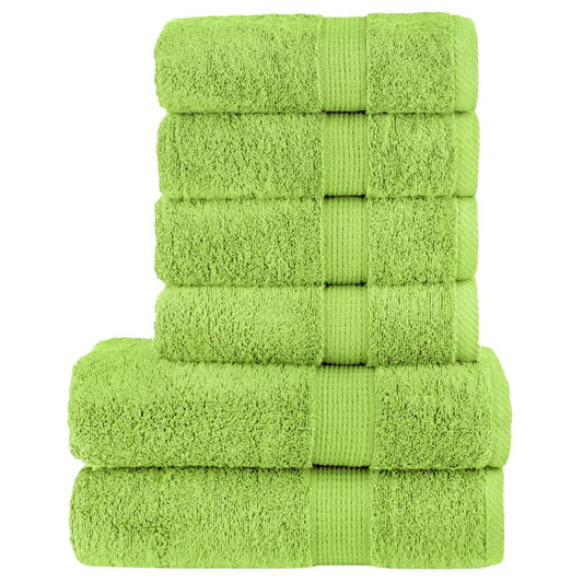 6 Piece Premium Towel Set SOLUND Apple Green 600 gsm