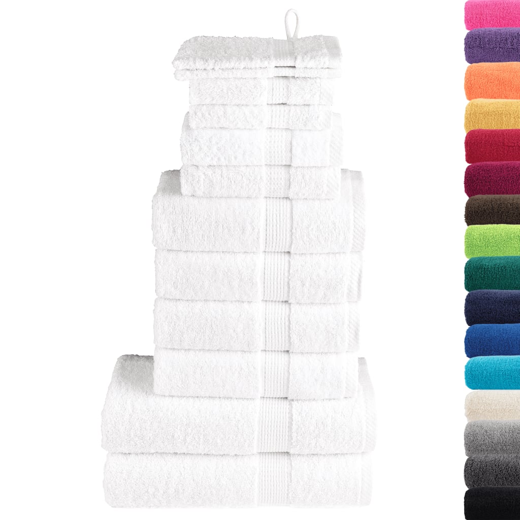 12 Piece Premium Towel Set SOLUND White 600 gsm