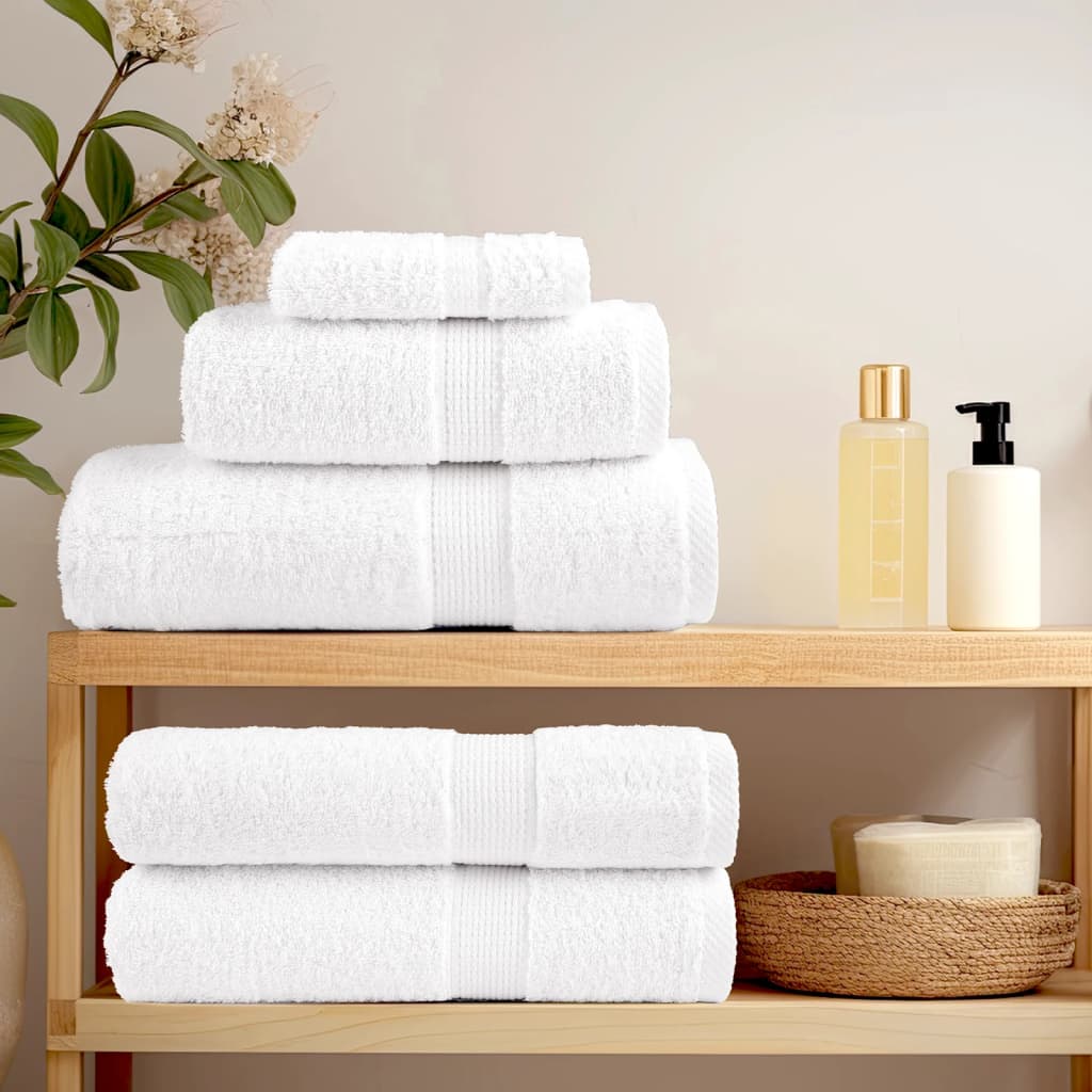 12 Piece Premium Towel Set SOLUND White 600 gsm