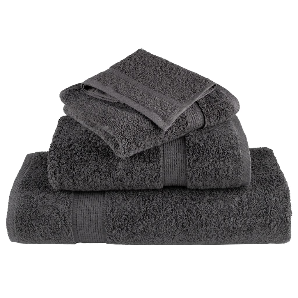 12 Piece Premium Towel Set SOLUND Anthracite 600 gsm