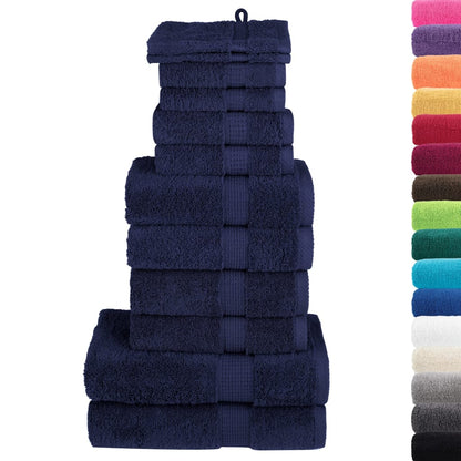 12 Piece Premium Towel Set SOLUND Navy Blue 600 gsm