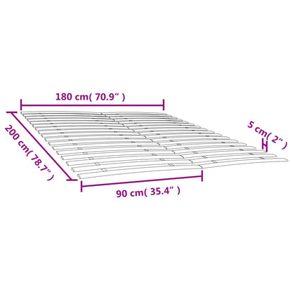 Bed Slats Replacements with 34 Slats 2 pcs 90x200 cm