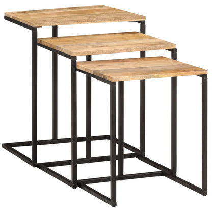 Nesting Tables 3 pcs Solid Wood Acacia