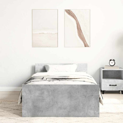 Bed Frame without Mattress Concrete Grey 90x200 cm