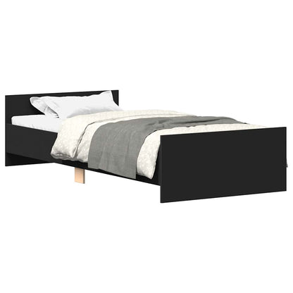 Bed Frame without Mattress Black 100x200 cm Engineered Wood