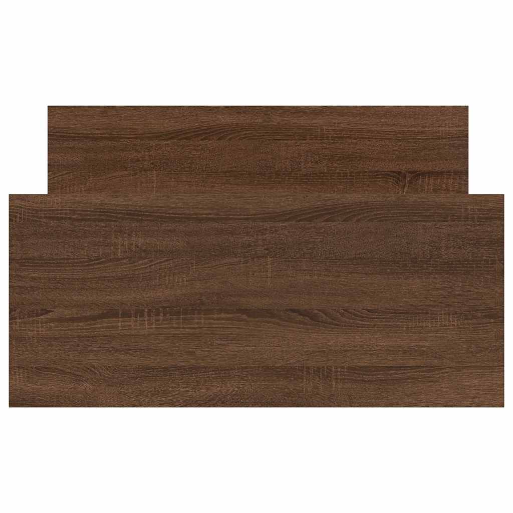 Bed Frame without Mattress Brown Oak 75x190 cm Small Single  Engineered Wood