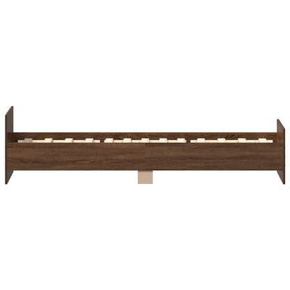 Bed Frame without Mattress Brown Oak 75x190 cm Small Single  Engineered Wood
